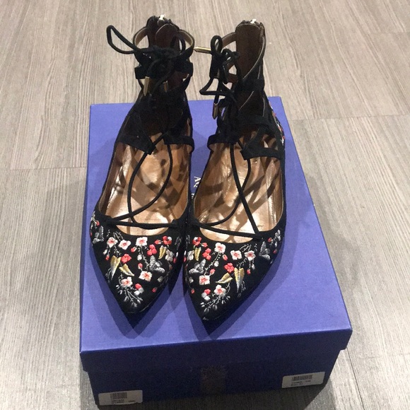 Aquazzura Belgravia Embroidery flats - Picture 1 of 5